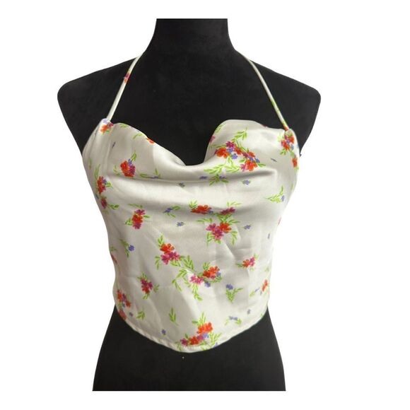 💎 Zara Satin Floral Crop Top - Picture 3 of 9